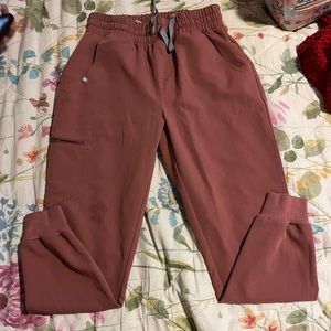 Figs mauve high waisted joggers